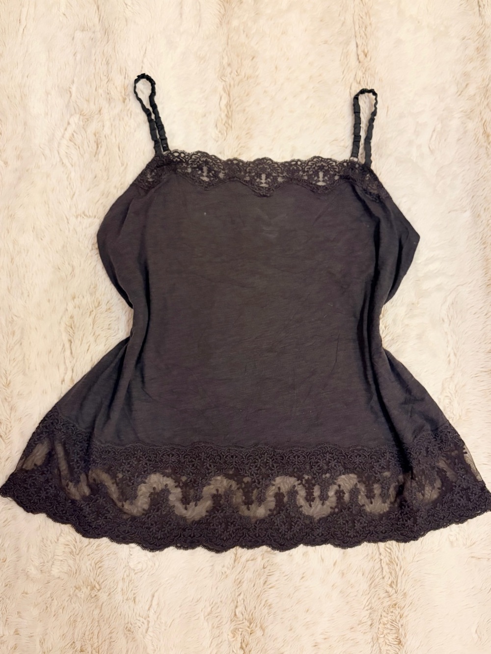🖤 Vintage Y2K American Eagle Lace Cami Coquette Fairy Grunge Sheer Boho Tank